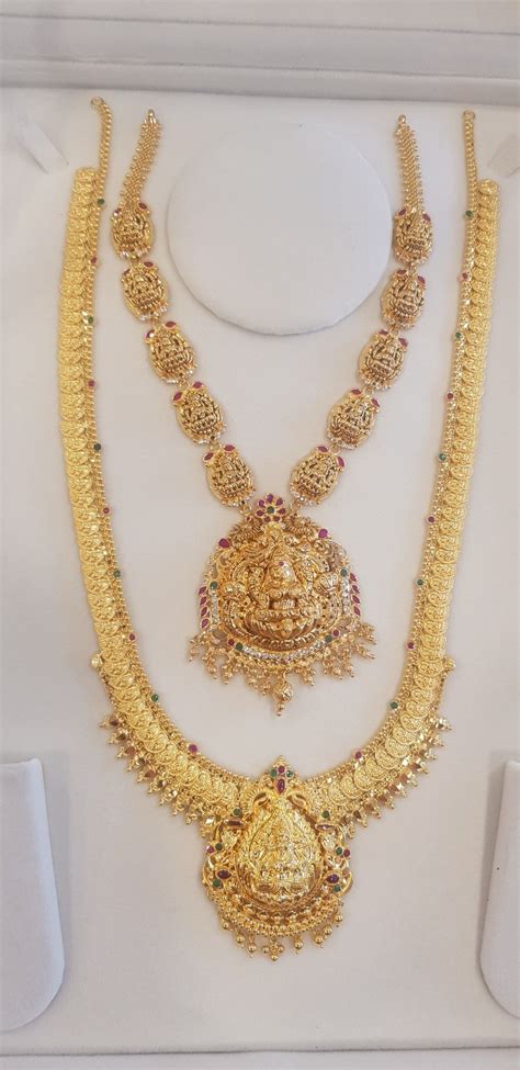 lakshmi devi gold haram designs in 40 grams